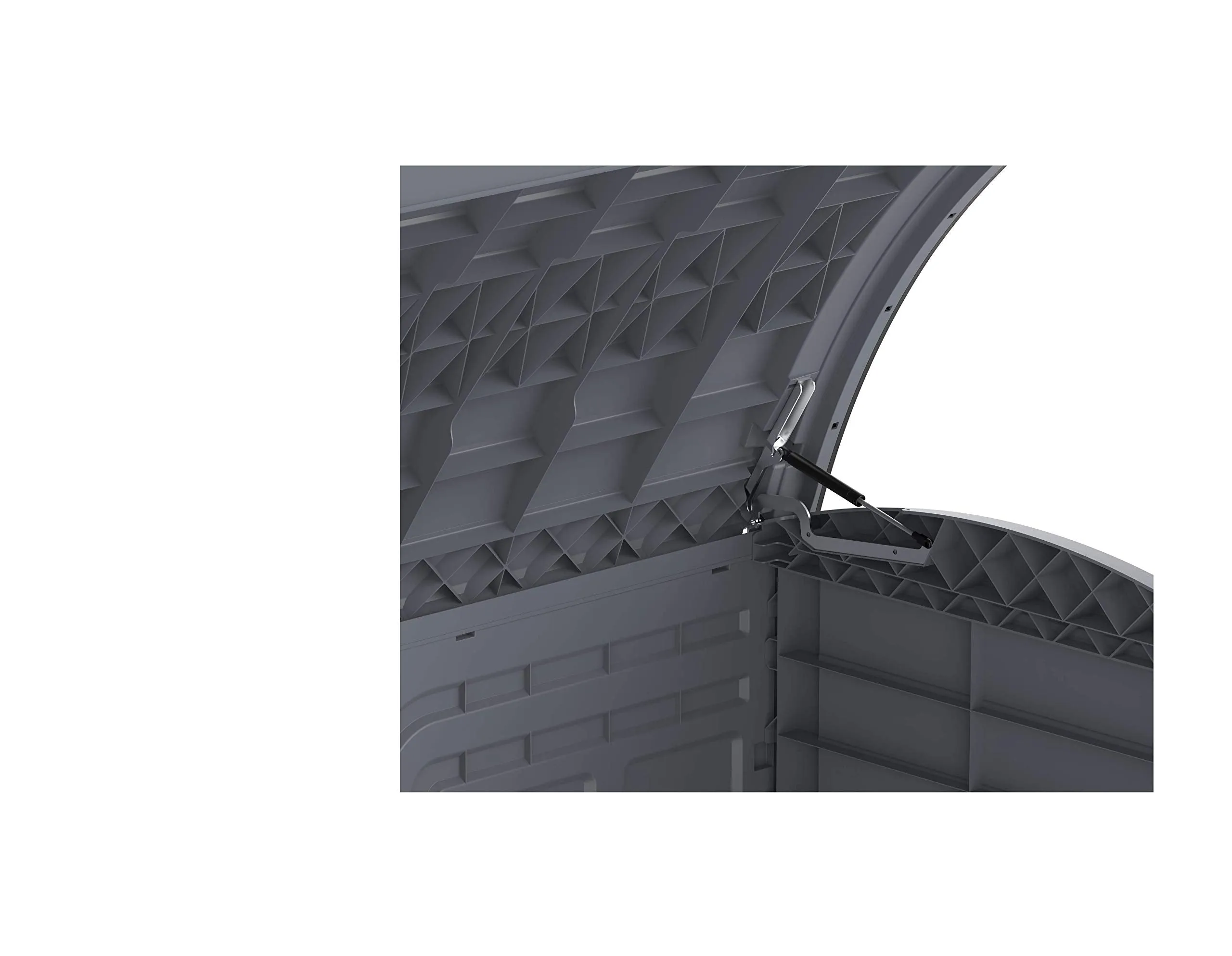 Duramax Cedargrain StoreAway 1200L Plastic Garden Storage Shed/ Arc Lid, Outdoor Storage, Wheelie bin box, Durable Construction– Ideal for Tools, Bikes, BBQs & 2x 240L Bins, 145x85x125 cm, Grey