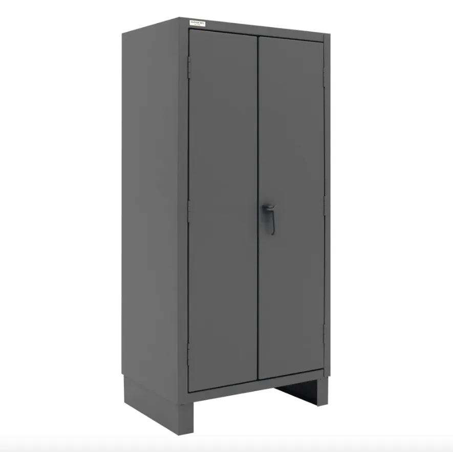 Durham HDC36-60-2S6D5295 Cabinet, 12 Gauge, 2 Shelves, 6 Door Shelves, 60 Blue Bins, 36 X 24 X 78