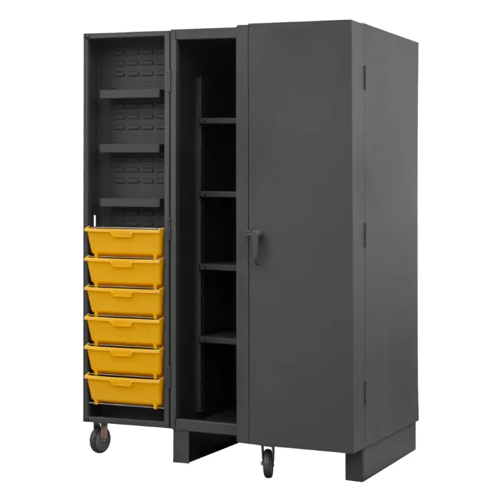 Durham HDC36-DC12TB4S95 Cabinet, 12 Gauge, 4 Shelves, 6 Door Trays, 12 Tilt Bins, 36 X 36 X 78