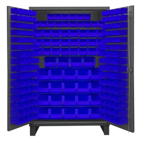 Durham HDC48-192-5295 Cabinet, 12 Gauge, 192 Blue Bins, 48 X 24 X 78