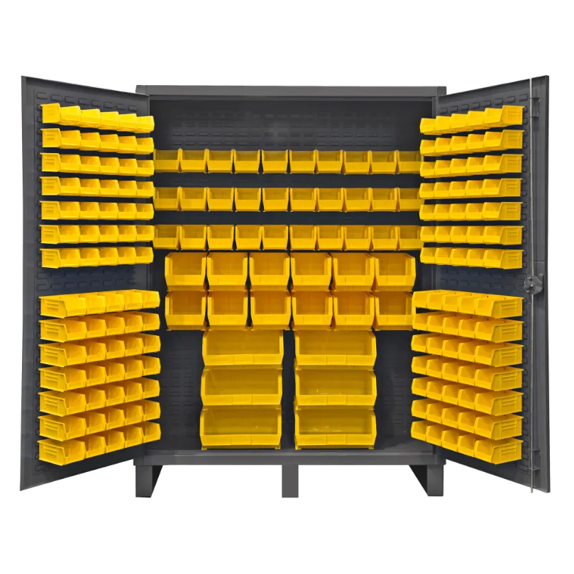 Durham HDC60-198-95 Cabinet, 12 Gauge, 198 Yellow Bins, 60 X 24 X 78