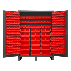 Durham SSC-227-1795 Cabinet, 14 Gauge, 227 Red Bins, 60 X 24 X 84