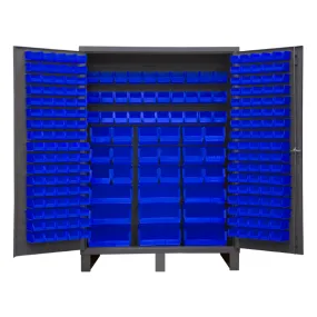 Durham SSC-227-5295 Cabinet, 14 Gauge, 227 Blue Bins, 60 X 24 X 84