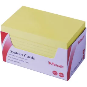 Esselte System Cards 127x76mm 5x3 Yellow Pack 300