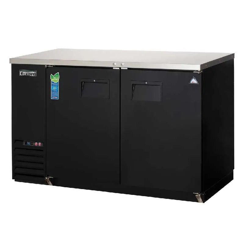 Everest - EBB59-24, Commercial 57" Two Section Back Bar Refrigerator Cooler 17 cu. ft.