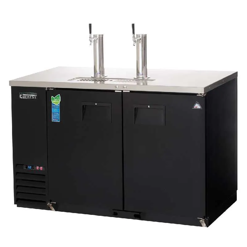 Everest - EBD2-BB, Commercial 57" Direct Draw Keg Refrigerator Beer Dispenser Cooler 20 cu. ft.