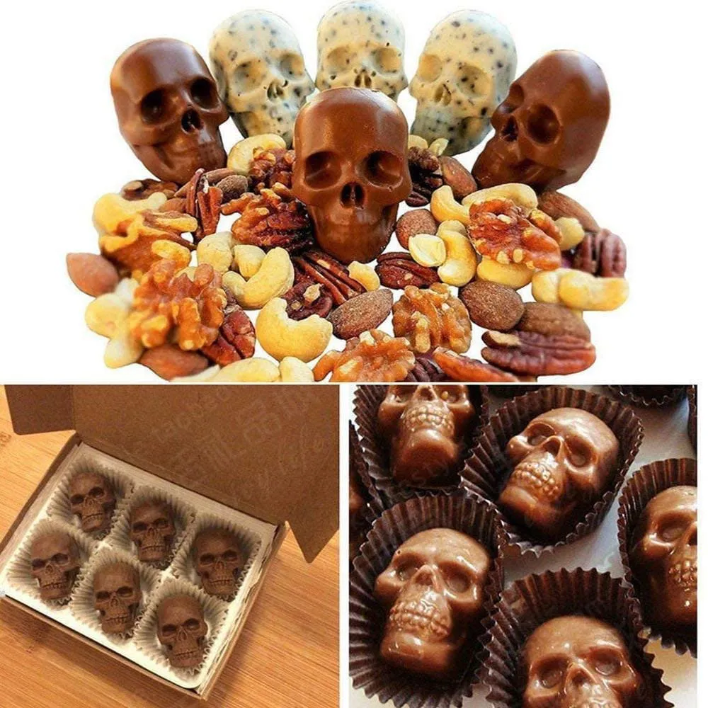 Flexible Silicone Ice Cube Trays 3D Skull Ice Cubes Mold