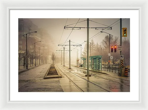 Fog Deserted Street - Framed Print