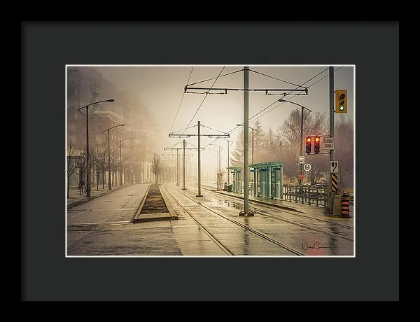 Fog Deserted Street - Framed Print