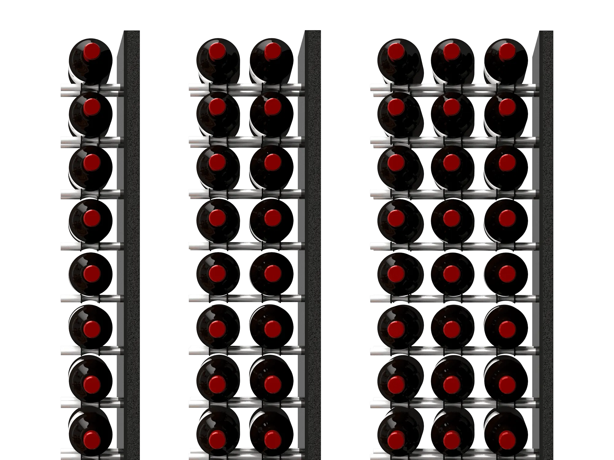 Fusion Wine Wall HZ White Panel - 3FT Label-Out Wall Mounted Wine Rack (9-27 Bottles)