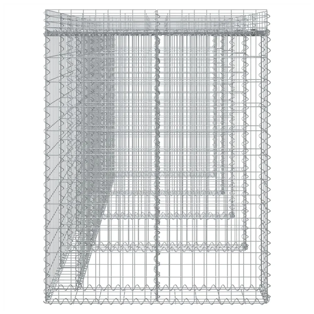 Gabion Wall for Garbage Wheelie Bin Storage 350x91x120 cm Galvanised Iron