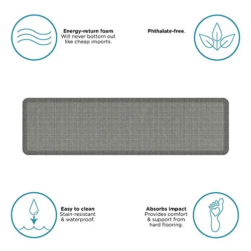 GelPro 106-P-2072-TWGG Ergo-Foam Anti-Fatigue Kitchen Floor Mat, 20" x 72", Tweed Grey Goose
