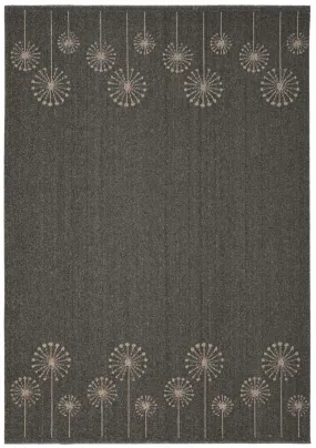 Geneva Lead Sand Flower Washable Rug & Runner