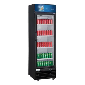 Glacier 24" Merchandiser Refrigerator with 1 Glass Door, Black Exterior