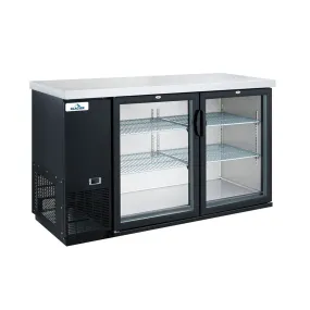 Glacier 61" Back Bar Refrigerator with 2 Glass Swing Doors