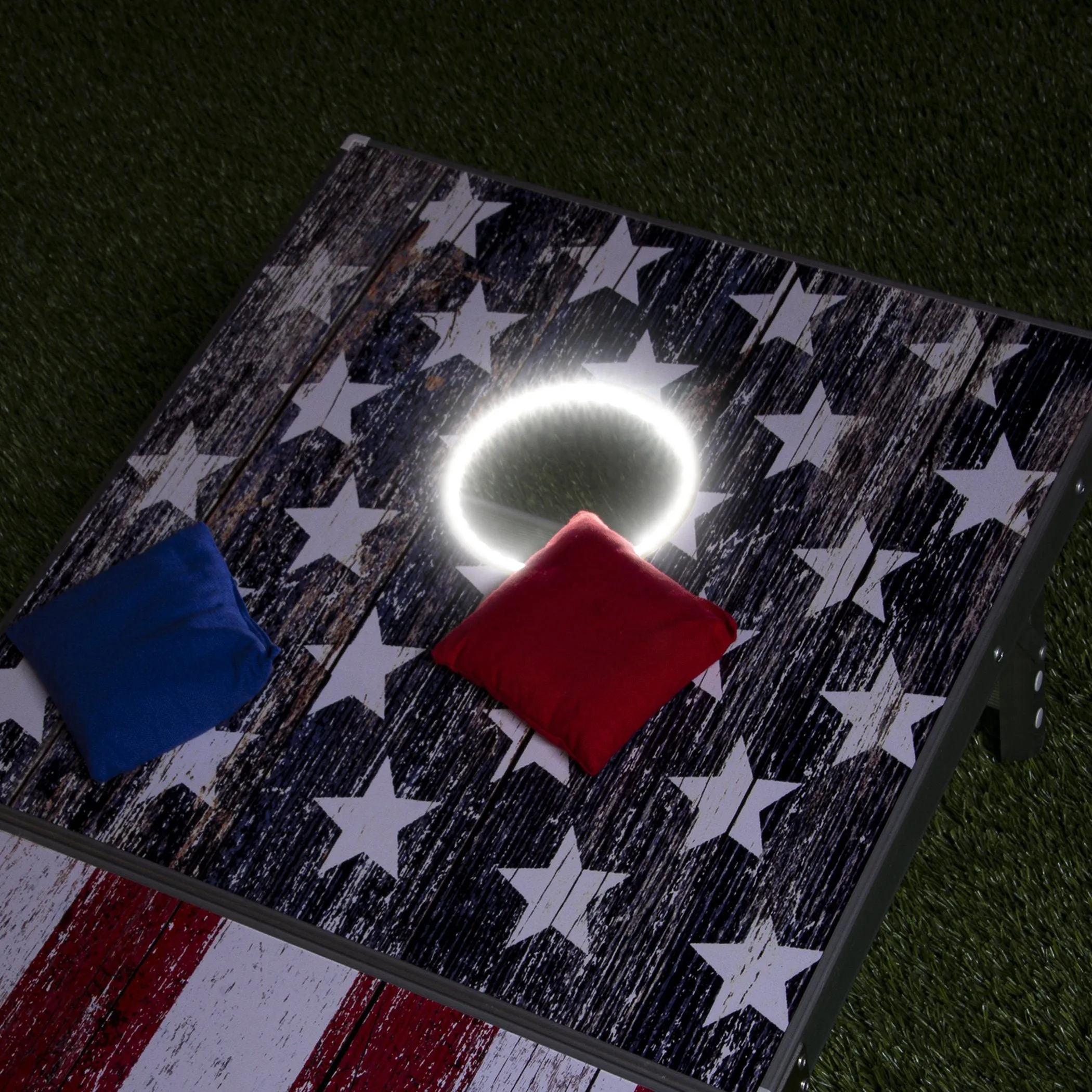 GoSports 4 ft x 2 ft LED Cornhole Set - American Flag
