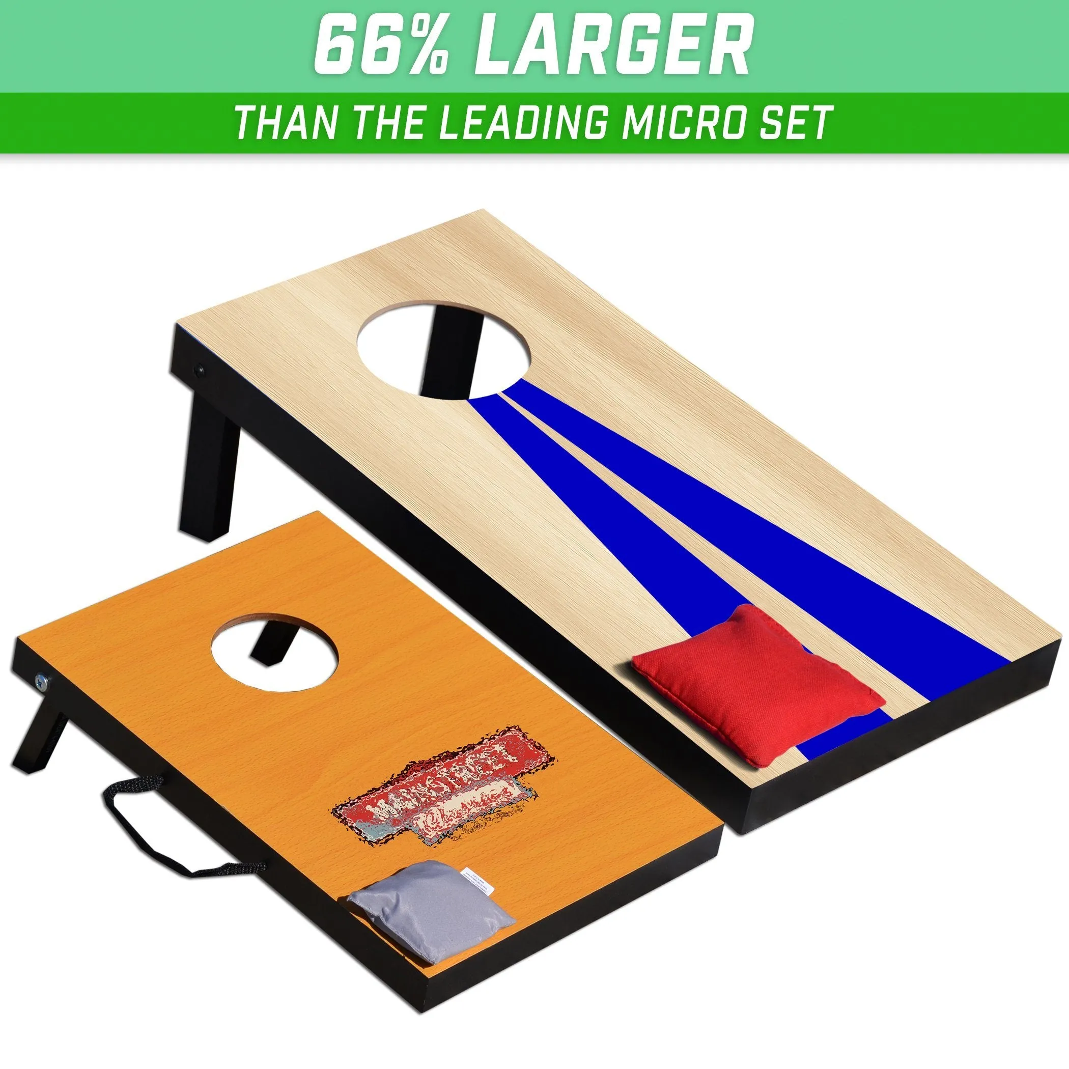 GoSports Portable Junior Size Cornhole Game Set - Wood