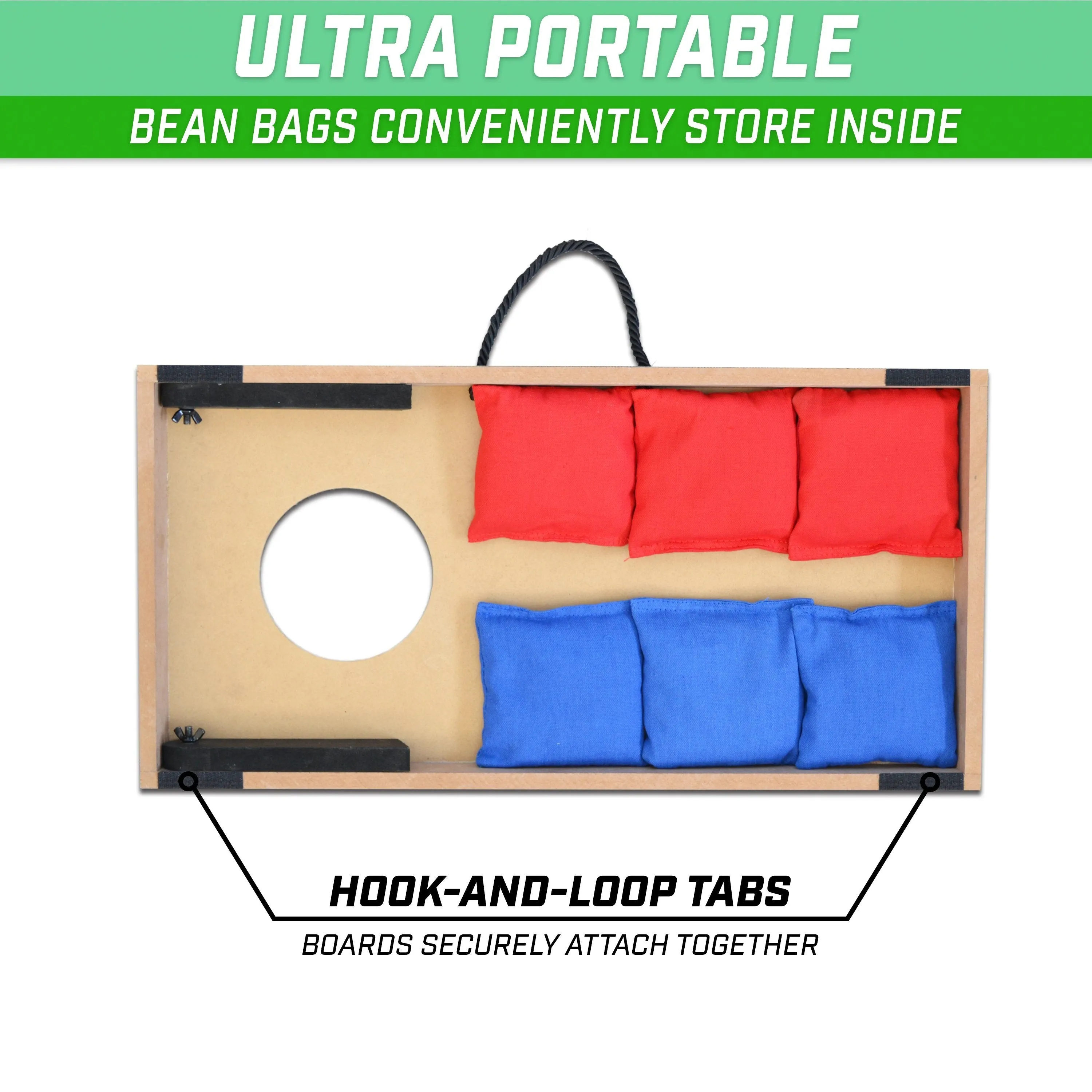 GoSports Portable Junior Size Cornhole Game Set - Wood