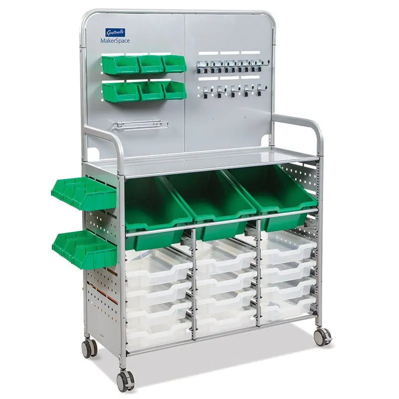 Gratnells MakerSpace Cart with 3 Deep & 12 Shallow Trays