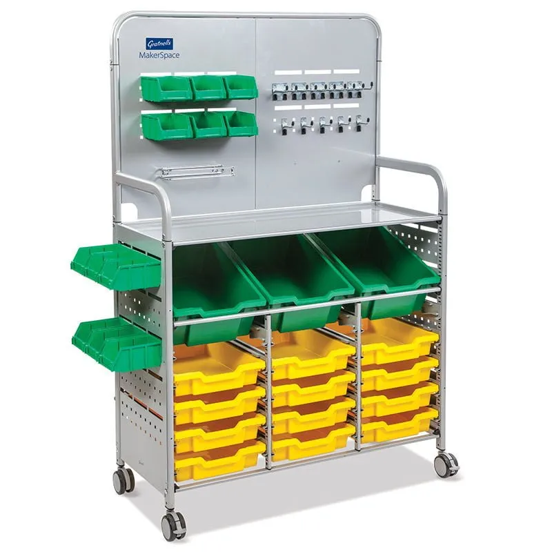 Gratnells MakerSpace Cart with 3 Deep & 12 Shallow Trays