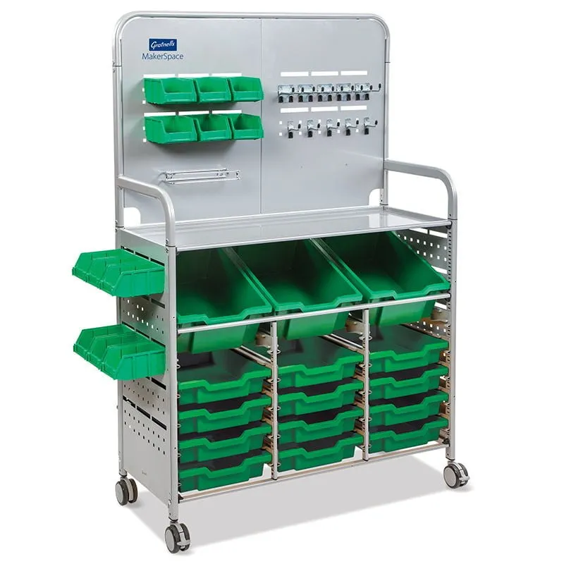 Gratnells MakerSpace Cart with 3 Deep & 12 Shallow Trays