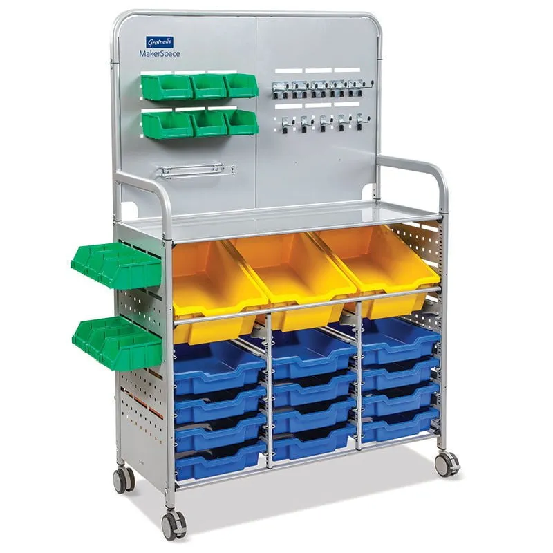 Gratnells MakerSpace Cart with 3 Deep & 12 Shallow Trays