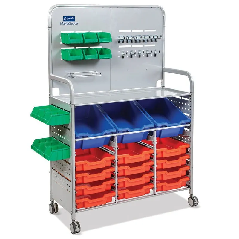 Gratnells MakerSpace Cart with 3 Deep & 12 Shallow Trays