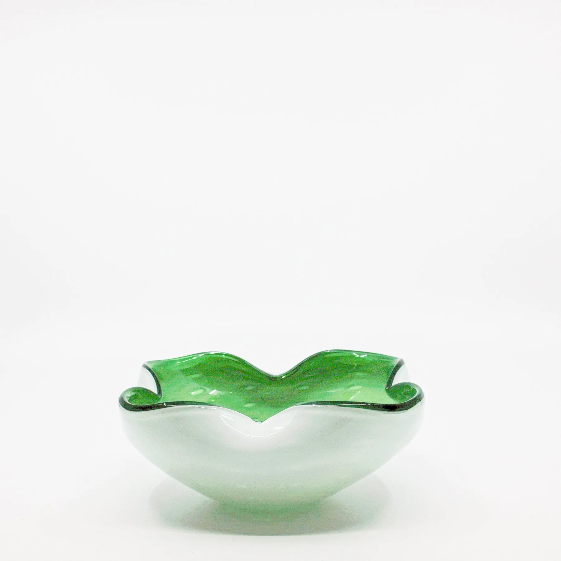 Green & White Murano Bowl