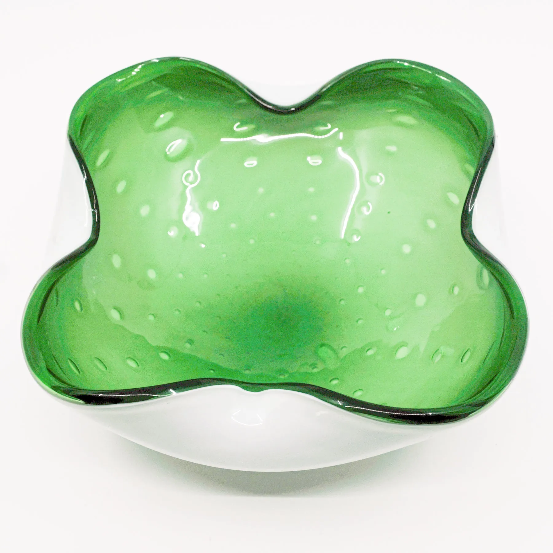 Green & White Murano Bowl