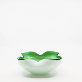 Green & White Murano Bowl