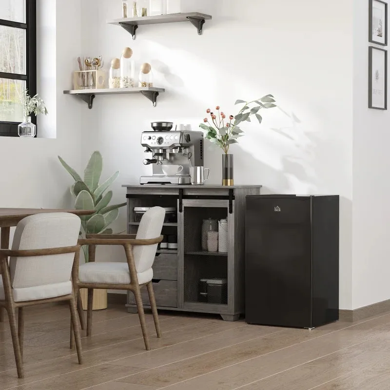 HOMCOM Freestanding Under Counter Fridge with Chiller Box 91L - Black