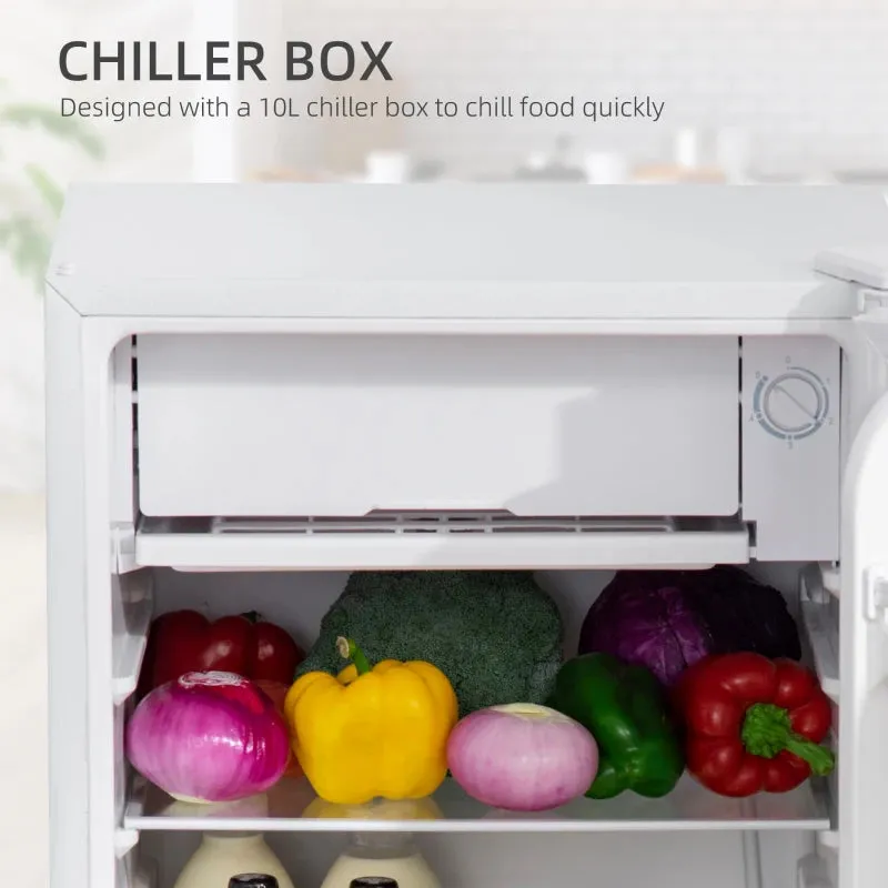 HOMCOM Freestanding Under Counter Fridge with Chiller Box 91L - White