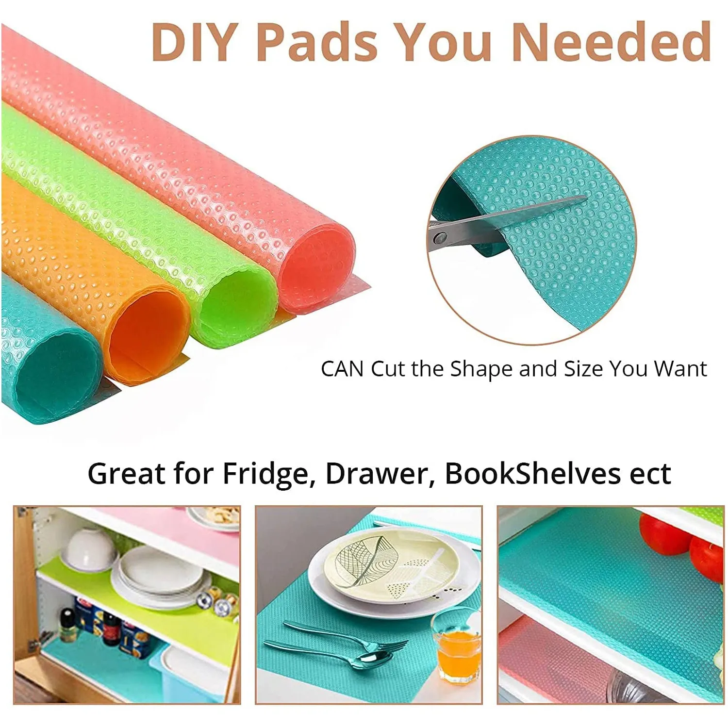 HOMGEN Popular 16Pcs Refrigerator Mats (4 Colours,45x29cm)