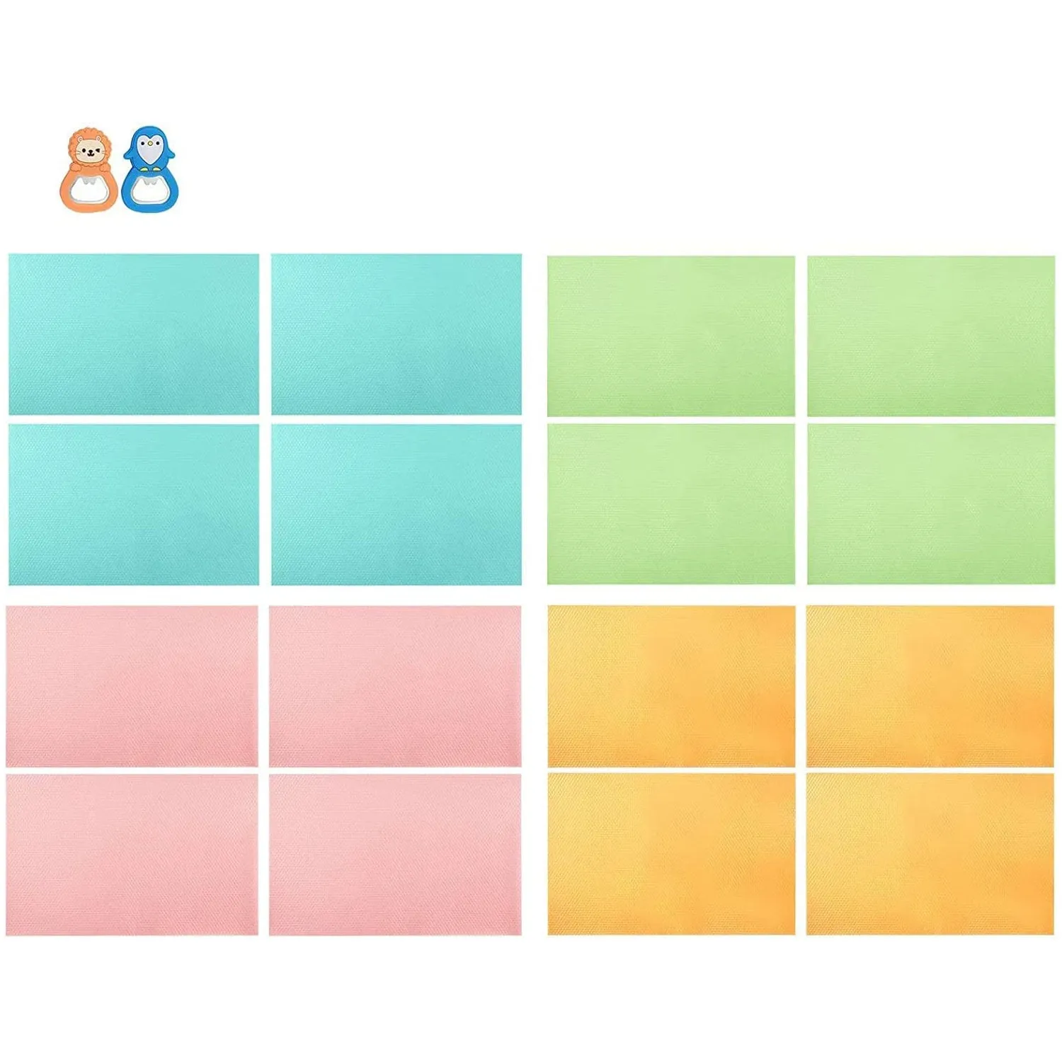 HOMGEN Popular 16Pcs Refrigerator Mats (4 Colours,45x29cm)
