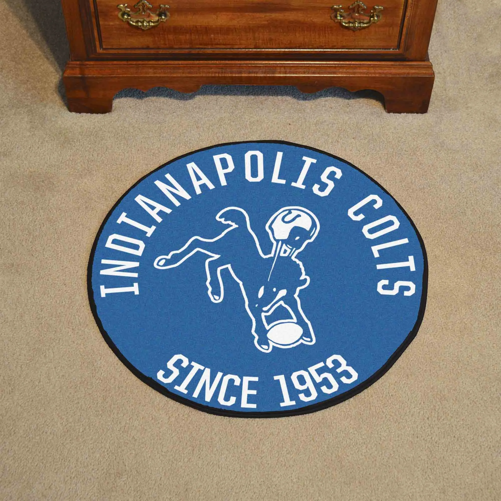 Indianapolis Colts Roundel Rug - 27in. Diameter, NFL Vintage