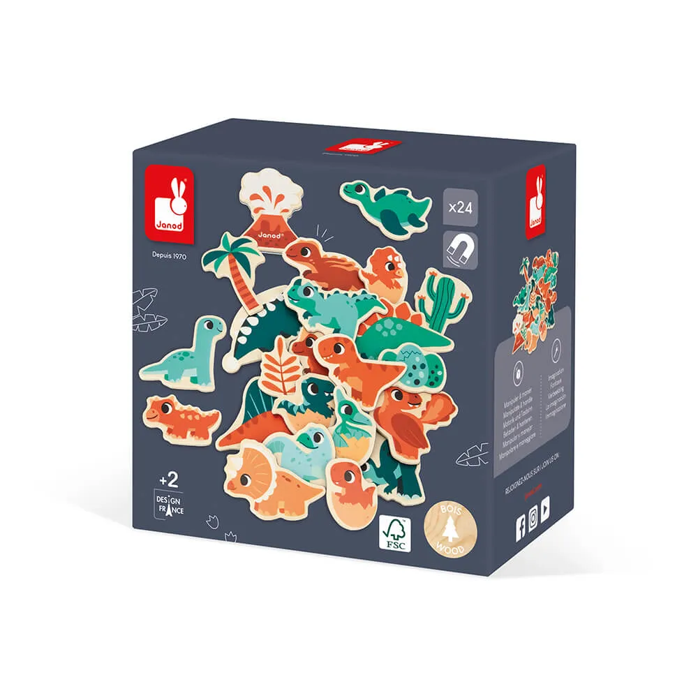 Janod Dinosaur Magnets - 24 pieces