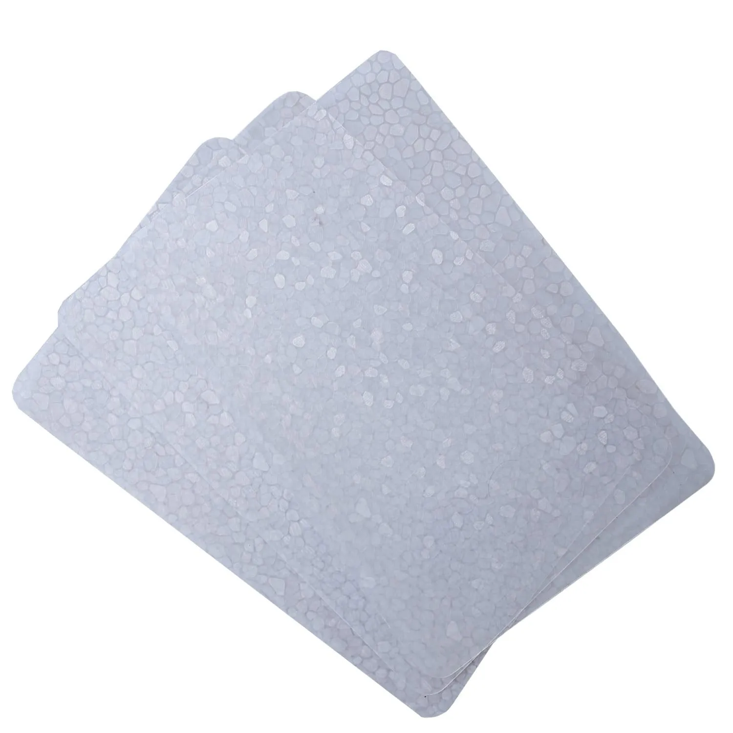 Kuber Industries Stone Design 3 Piece PVC Refrigerator Drawer Mat Set - White