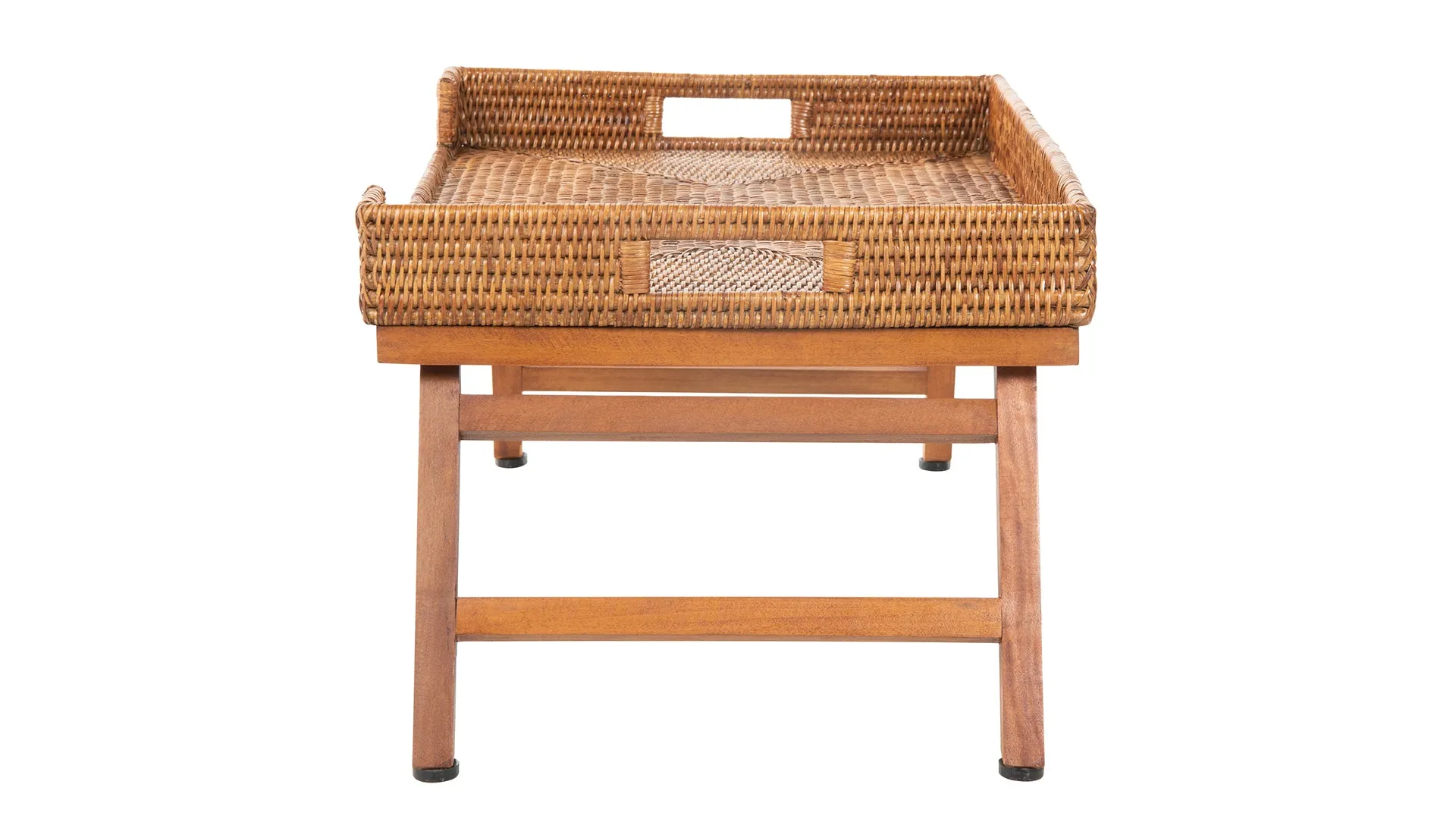 La Jolla Rattan Breakfast Tray with Folding Legs