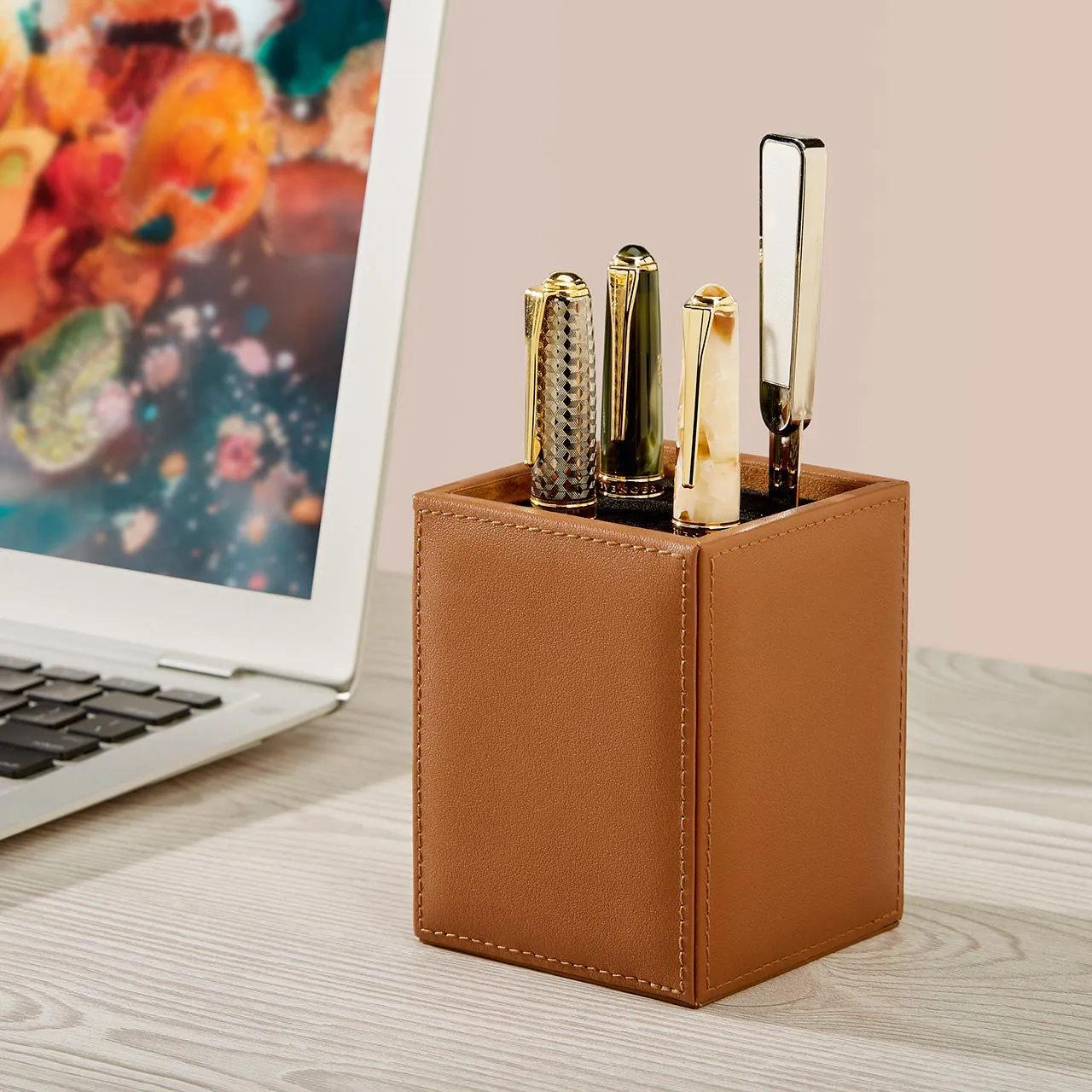 Leather Pen Cube