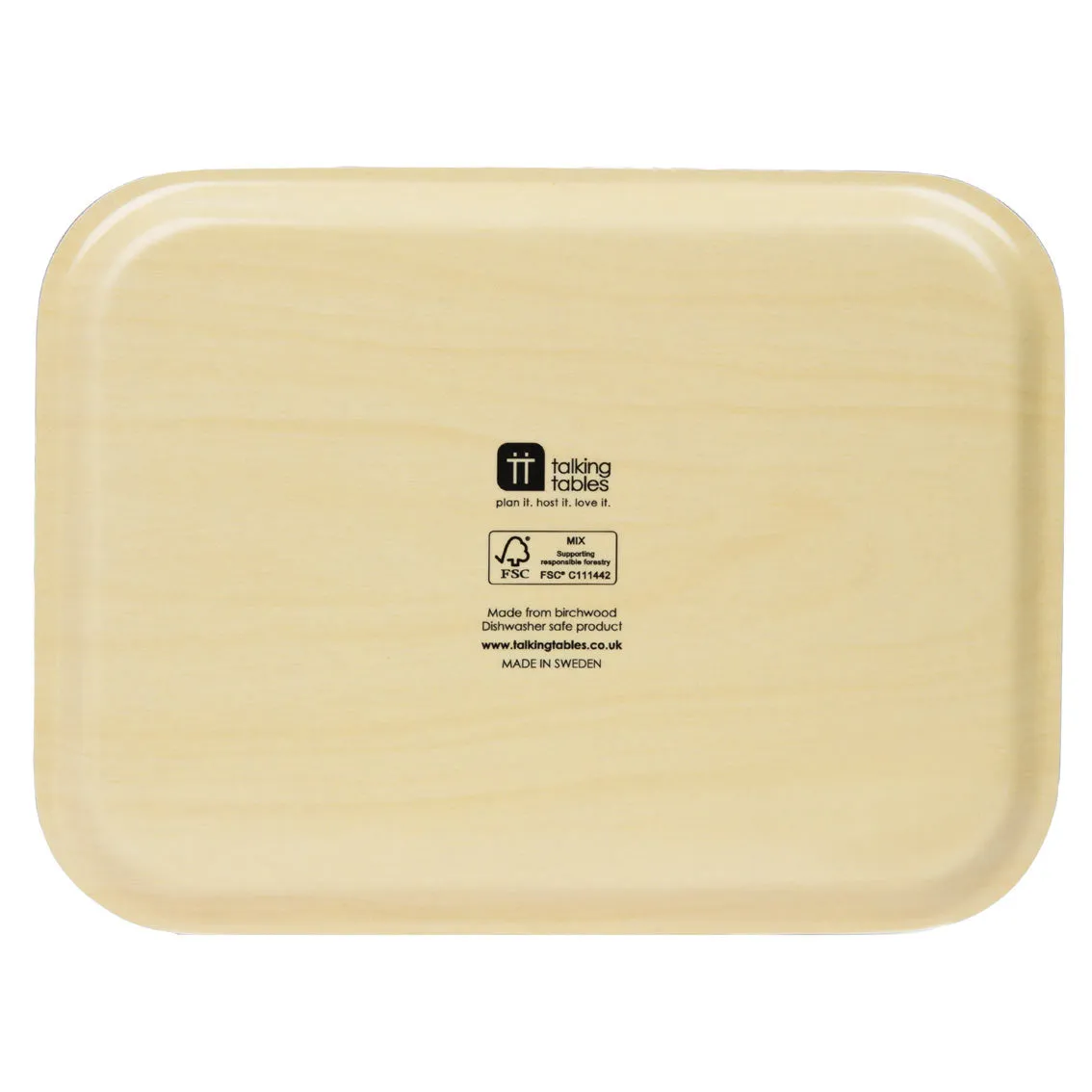 Lilac Gingham Wooden Serving Tray