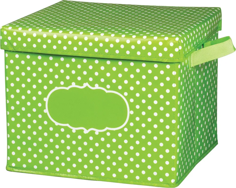 Lime Polka Dots Storage Box