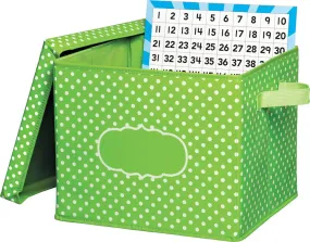 Lime Polka Dots Storage Box