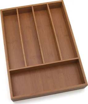 Lipper International Bamboo Flatware Organizer, 5 Compartments