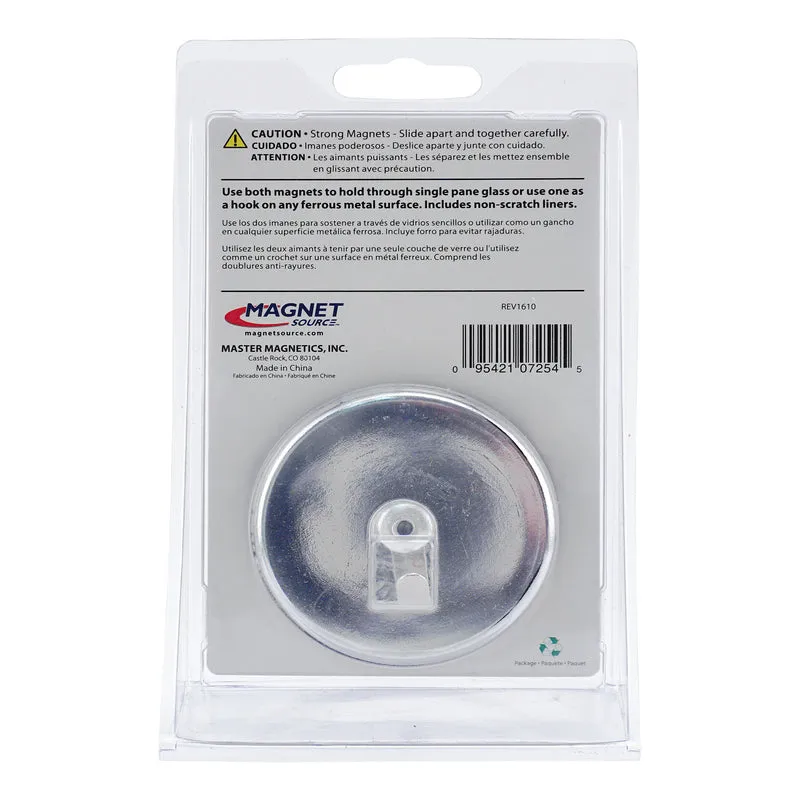 Magnet Source 2-5/8 in. L X 2.63 in. W Silver Magnetic Hooks 35 lb. pull 2 pc