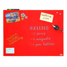 Magnetic Glass Board - 60 x 45cm - Red