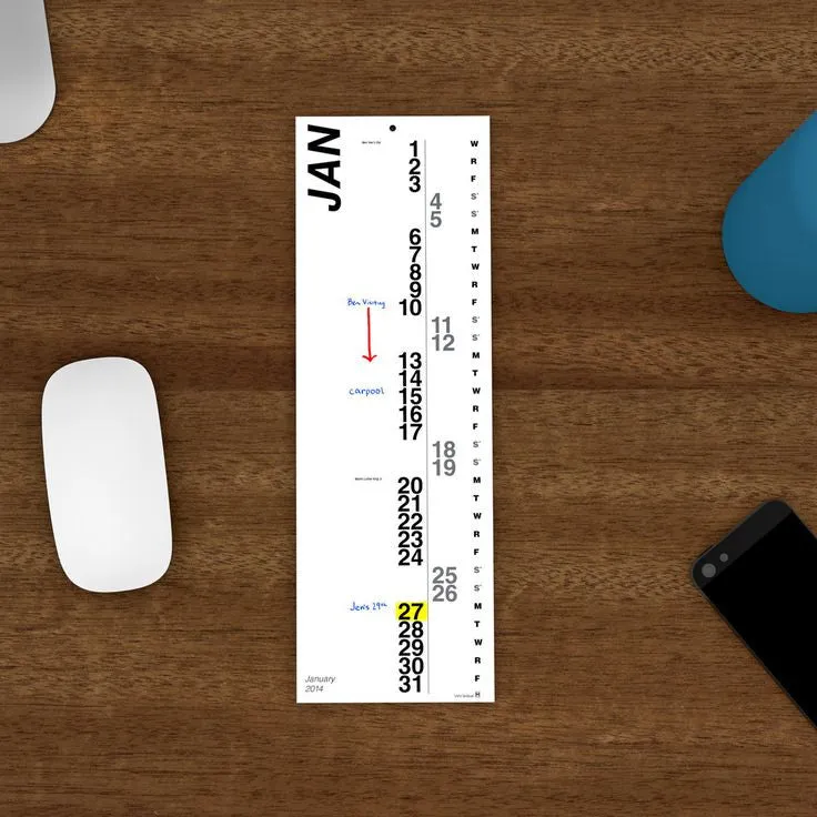 MAKE Mini Monthly Vertical Calendar Pad 2015