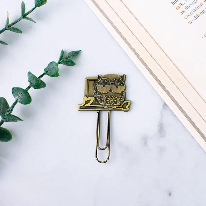 Metallic Paper Clip Bookmark - Animals