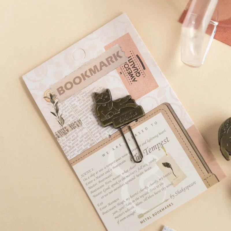 Metallic Paper Clip Bookmark - Animals