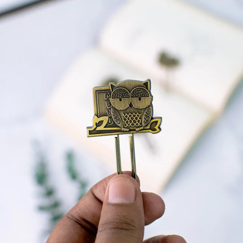 Metallic Paper Clip Bookmark - Animals