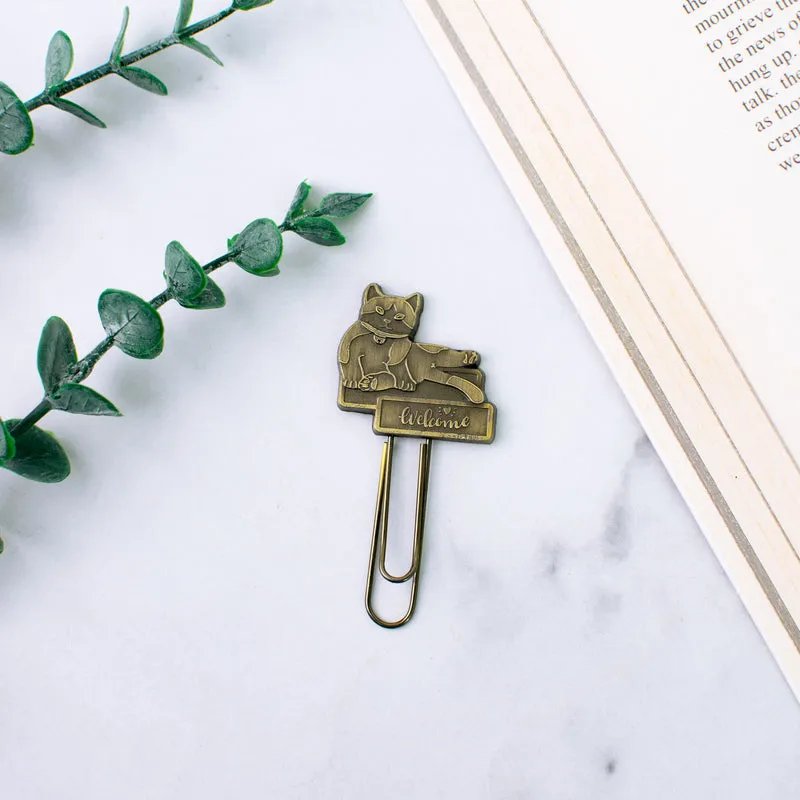 Metallic Paper Clip Bookmark - Animals
